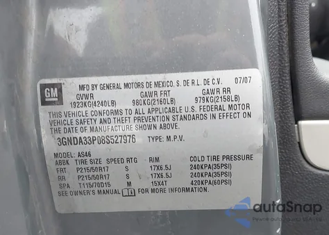 2008 Chevrolet Hhr Lt z USA, uszkodzony, nr VIN 3GNDA33P08S527976